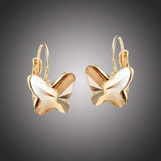 Éternelle Náušnice Swarovski Elements Montanari zlaté - motýlek - Zlatá E1009