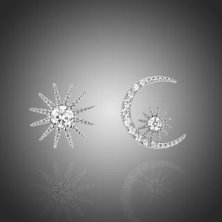 Éternelle Náušnice Swarovski Elements Solana Bianca - Bílá/čirá E1148