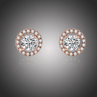 Éternelle Náušnice Swarovski Elements Suzi Gold - Bílá/čirá E1203