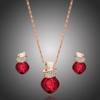 Éternelle Souprava náhrdelníku a náušnic Swarovski Elements Donna Maria - 40 cm + 5 cm (prodloužení) / Červená SET1125