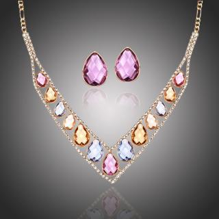 Éternelle Souprava náhrdelníku a náušnic Swarovski Elements Sciacchitano - Barevná/více barev / 40 cm + 5 cm (prodloužení) SET2016