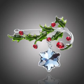 Éternelle Vánoční brož Swarovski Elements Benedetta - vánoční větvička - Barevná/více barev B1058