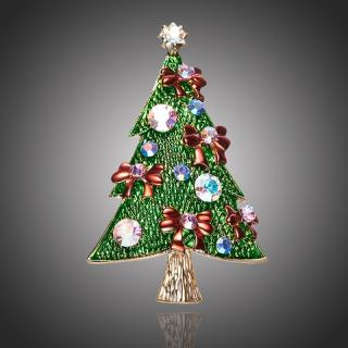 Éternelle Vánoční brož Swarovski Elements Profetta - vánoční stromeček - Barevná/více barev B1035