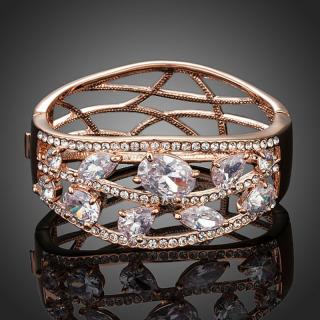 Francesca Petrucci Bangles náramek Swarovski Elements Adami - Bílá/čirá BN0059