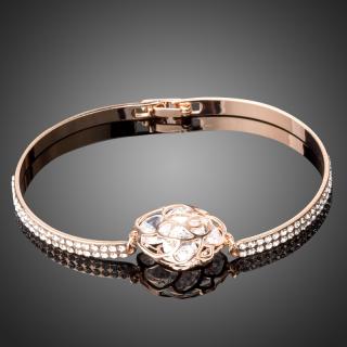Francesca Petrucci Bangles náramek Swarovski Elements Amalie - květina - Bílá/čirá BN0092