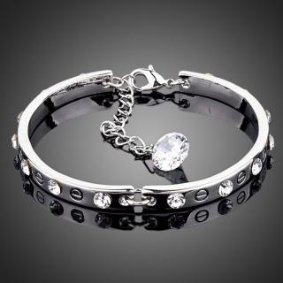Francesca Petrucci Bangles náramek Swarovski Elements Corvi - Bílá/čirá BN0008