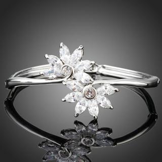 Francesca Petrucci Bangles náramek Swarovski Elements Palumbo - květina - Bílá/čirá BN0043