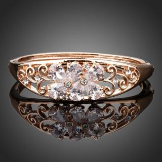 Francesca Petrucci Bangles náramek Swarovski Elements Silvestri - květina - Bílá/čirá BN0053