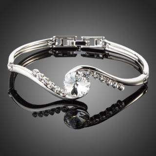 Francesca Petrucci Bangles náramek Swarovski Elements Ungaro - Bílá/čirá BN0016