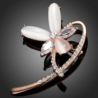 Francesca Petrucci Brož Swarovski Elements Albinia - Bílá/čirá B0032