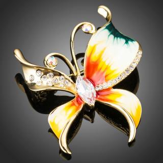 Francesca Petrucci Brož Swarovski Elements Anastisia - motýl - Barevná/více barev B0073