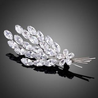 Francesca Petrucci Brož Swarovski Elements Caprice - Bílá/čirá B0006