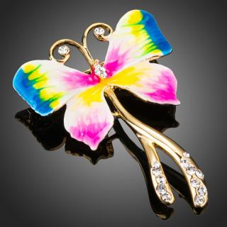 Francesca Petrucci Brož Swarovski Elements Farfalla - motýl - Barevná/více barev B0037