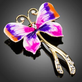 Francesca Petrucci Brož Swarovski Elements Farfallita - motýl - Barevná/více barev B0072