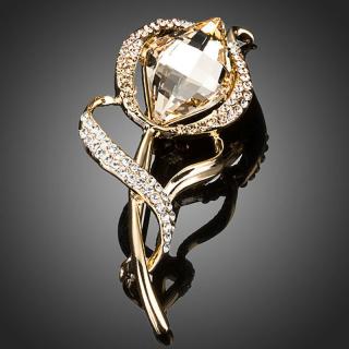 Francesca Petrucci Brož Swarovski Elements Fleur - Zlatá B0013
