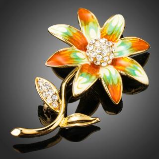 Francesca Petrucci Brož Swarovski Elements Giachetta - květina - Barevná/více barev B0050