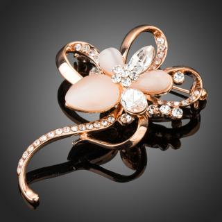 Francesca Petrucci Brož Swarovski Elements Giolla - květina - Bílá/čirá B0071