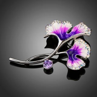 Francesca Petrucci Brož Swarovski Elements Guidi - květina - Fialová B0055