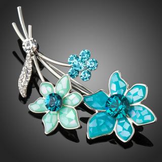 Francesca Petrucci Brož Swarovski Elements Jolanda - květina - Světle modrá B0049