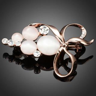Francesca Petrucci Brož Swarovski Elements Louisa - Bílá/čirá B0021