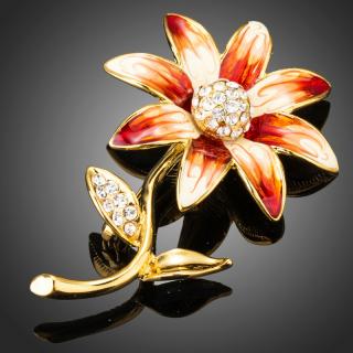 Francesca Petrucci Brož Swarovski Elements Pecora - květina - Barevná/více barev B0039