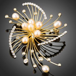 Francesca Petrucci Brož Swarovski Elements Pietri - Zlatá B0046