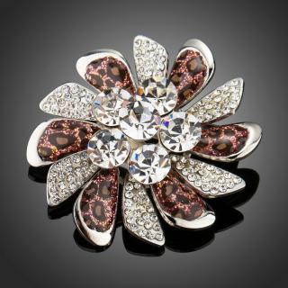 Francesca Petrucci Brož Swarovski Elements Rocco - Hnědá B0036