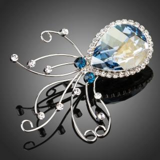 Francesca Petrucci Brož Swarovski Elements Soldati - Světle modrá B0051