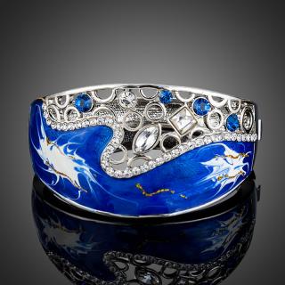 Francesca Petrucci Exkluzivní bangles náramek Swarovski Elements Serafini - Tmavě modrá BN0067