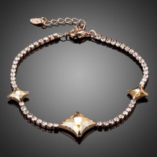 Francesca Petrucci Luxusní náramek Swarovski Elements Montrelle - Oranžová / 17 cm + 3 cm (prodloužení) NR0174