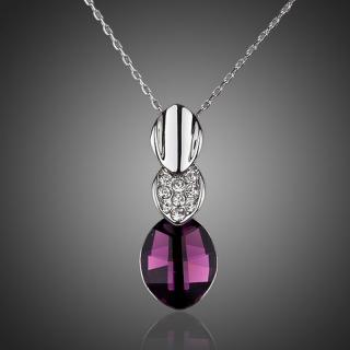 Francesca Petrucci Náhrdelník Swarovski Elements Agostino - 39 cm + 3 cm (prodloužení) / Fialová NH0056