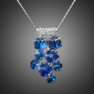 Francesca Petrucci Náhrdelník Swarovski Elements Aldene - Tmavě modrá / 47 cm + 5 cm (prodloužení) NH0078