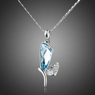 Francesca Petrucci Náhrdelník Swarovski Elements Allecra - 39 cm + 3 cm (prodloužení) / Světle modrá NH0068