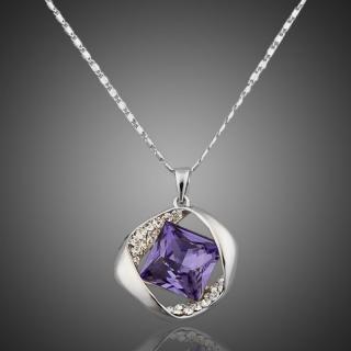 Francesca Petrucci Náhrdelník Swarovski Elements Bernetta - 40 cm + 3 cm (prodloužení) / Fialová NH0012