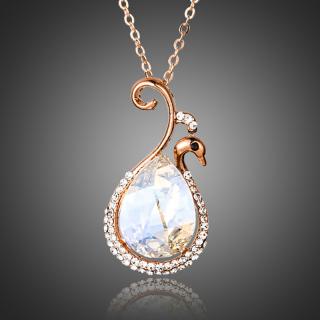 Francesca Petrucci Náhrdelník Swarovski Elements Brioscito - labuť - Bílá/čirá / 41 cm + 5 cm (prodloužení) NH0180
