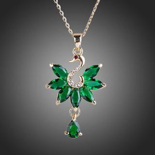 Francesca Petrucci Náhrdelník Swarovski Elements Crespo - Zelená / 38 cm + 3 cm (prodloužení) NH0125