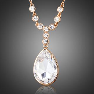 Francesca Petrucci Náhrdelník Swarovski Elements Dominique - Bílá/čirá / 45 cm + 3 cm (prodloužení) NH0148