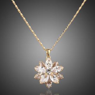 Francesca Petrucci Náhrdelník Swarovski Elements Fiore - 39 cm + 3 cm (prodloužení) / Bílá/čirá NH0003