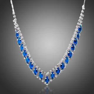 Francesca Petrucci Náhrdelník Swarovski Elements Locatelli - 39 cm + 3 cm (prodloužení) / Tmavě modrá NH0225