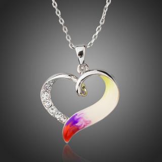 Francesca Petrucci Náhrdelník Swarovski Elements Murtas - srdíčko - Barevná/více barev / 42 cm + 5 cm (prodloužení) NH0194