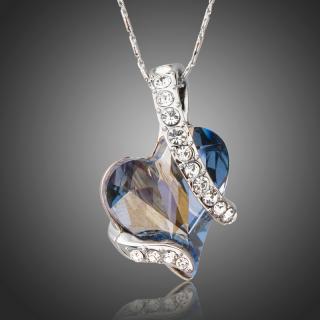 Francesca Petrucci Náhrdelník Swarovski Elements Nervi - srdíčko - Světle modrá / 41 cm + 5 cm (prodloužení) NH0195