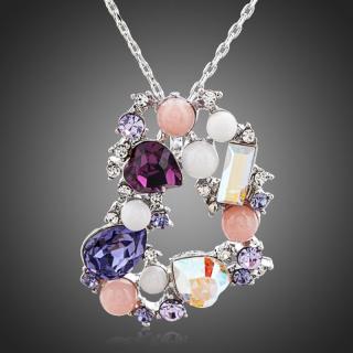 Francesca Petrucci Náhrdelník Swarovski Elements Nolacia - srdíčko - 39 cm + 3 cm (prodloužení) / Barevná/více barev NH0106