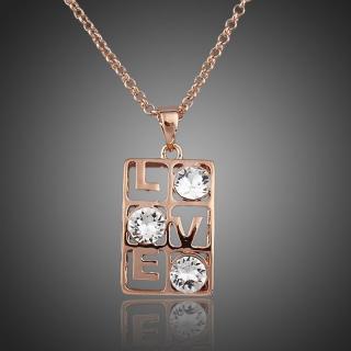 Francesca Petrucci Náhrdelník Swarovski Elements Ottonisa - love - Bílá/čirá / 39 cm + 3 cm (prodloužení) NH0052
