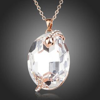 Francesca Petrucci Náhrdelník Swarovski Elements Paradiso - had - 39 cm + 3 cm (prodloužení) / Bílá/čirá NH0151