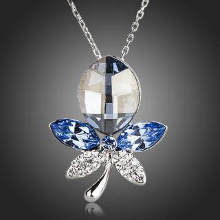 Francesca Petrucci Náhrdelník Swarovski Elements Rocca - květina - Světle modrá / 39 cm + 3 cm (prodloužení) NH0153