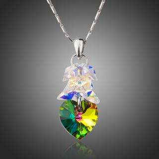 Francesca Petrucci Náhrdelník Swarovski Elements Rocchi - srdíčko - Zelená / 39 cm + 3 cm (prodloužení) NH0234