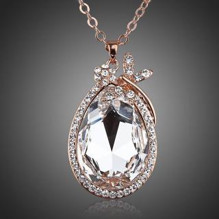 Francesca Petrucci Náhrdelník Swarovski Elements Sarno - 85 cm + 4 cm (prodloužení) / Bílá/čirá NH0040