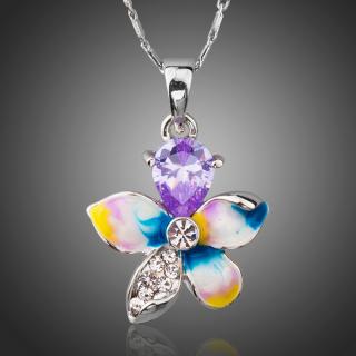 Francesca Petrucci Náhrdelník Swarovski Elements Serafin - květina - Barevná/více barev / 43 cm + 5 cm (prodloužení) NH0190