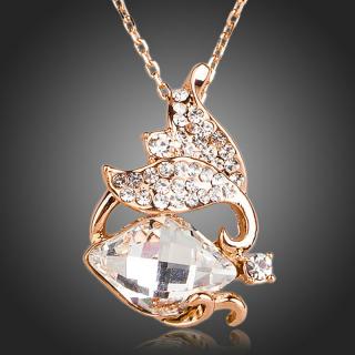 Francesca Petrucci Náhrdelník Swarovski Elements Teofila - 39 cm + 3 cm (prodloužení) / Bílá/čirá NH0123