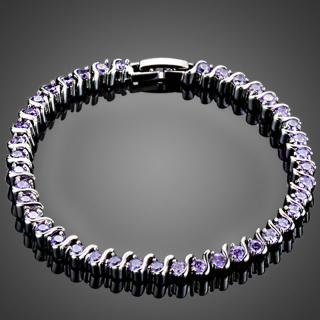 Francesca Petrucci Náramek Swarovski Elements Abano - 18 cm (XS) / Fialová NR0106